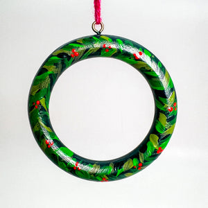 Hand Painted Wooden Christmas Wreath