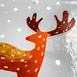 Hand Painted Recycled Glass Christmas Decoration - Deer