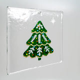 Hand Painted Recycled Glass Christmas Decoration - Tree