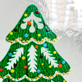 Hand Painted Recycled Glass Christmas Decoration - Tree