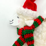 Wooden Woolly Sheep Christmas Decoration