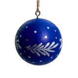 Hand Painted Wooden Bauble - Silver Star