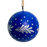 Hand Painted Wooden Bauble - Silver Star