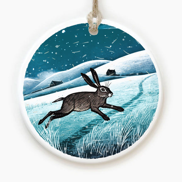 Hare and Bothy - Ceramic Christmas Decoration