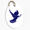 Folk Dove Ceramic Decoration BLUE