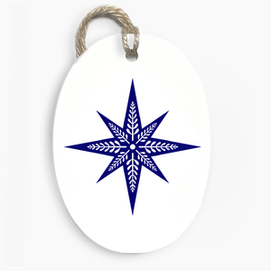 Folk Star Ceramic Decoration BLUE