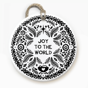 Joy To The World Ceramic Ornament Round