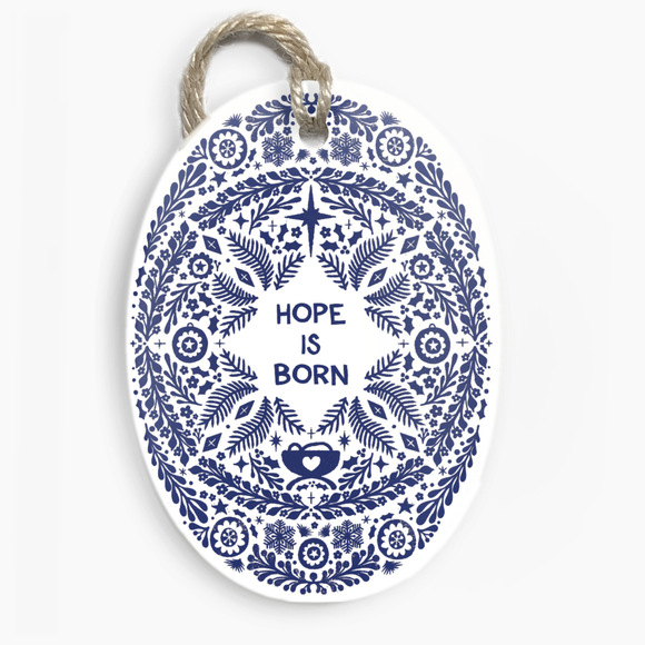 Hope Is Born Ceramic Ornament Oval
