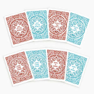 Folk Block Print Christmas Cards