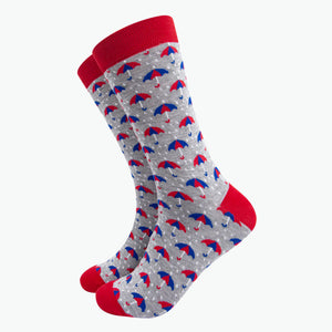 Umbrella Bamboo Socks (Blue/Red)