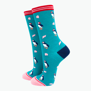 Puffins & Shells Bamboo Socks