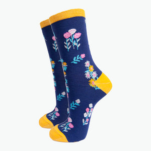 Floral Bamboo Socks (Blue/Yellow/Pink)