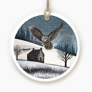 Owl and Bothy - Ceramic Christmas Decoration