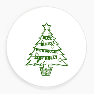 'Deck the Halls' Ceramic Coaster