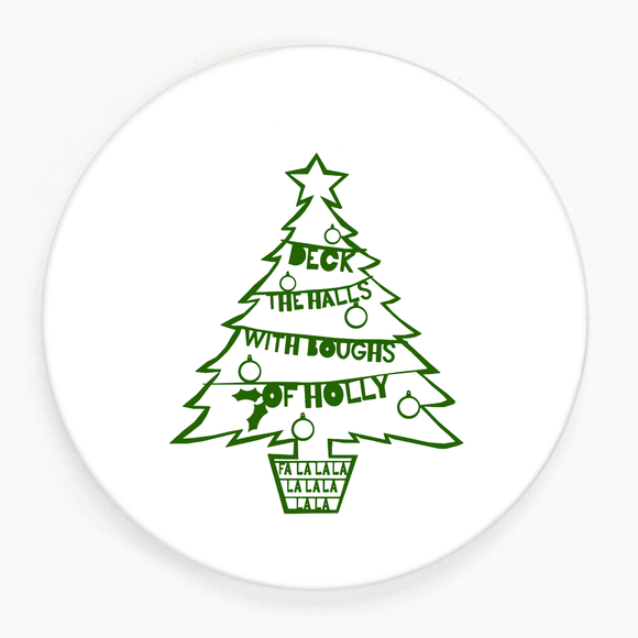 'Deck the Halls' Ceramic Coaster
