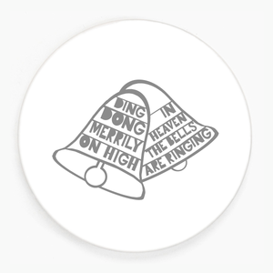 'Ding Dong Merrily' Ceramic Coaster