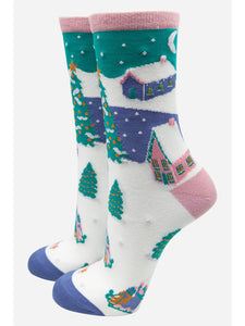 Christmas Village Bamboo Socks (3-7 UK)
