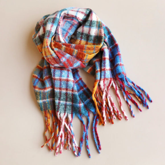 RAINBOW CHECK BLANKET SCARF