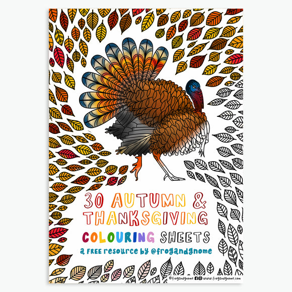 30 AUTUMN & THANKSGIVING Colouring Sheets - Free Download