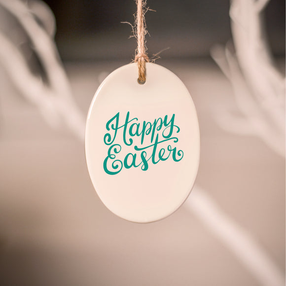 Calligraphic Blue Happy Easter Decoration