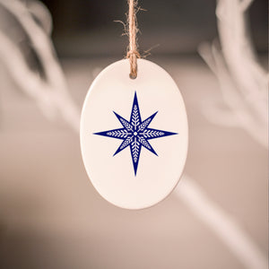 Ceramic Tree Decorations - Folk Series BLUE