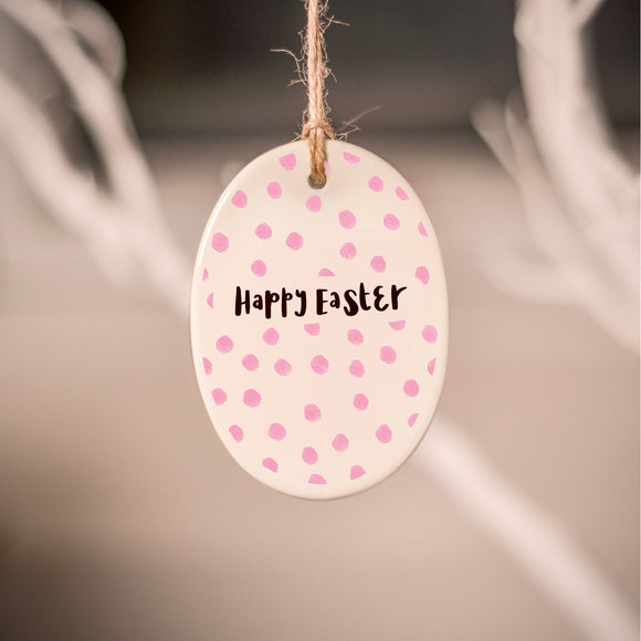 Spotty Pink Easter Decoration