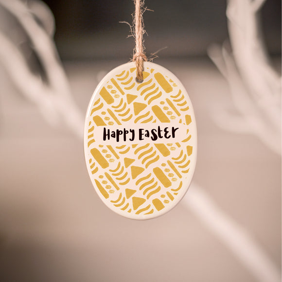 Yellow Pattern Easter Decoration