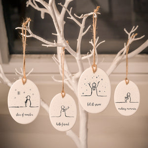 Ceramic Tree Decorations - Snowman Series