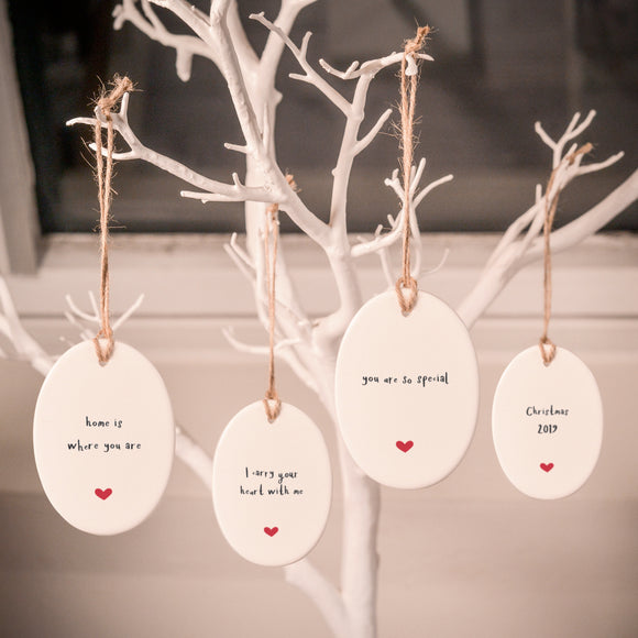 Ceramic Tree Decorations - Heart Christmas