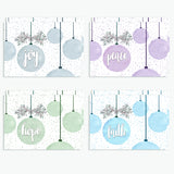 Pack of 10 Christmas Cards - Baubles