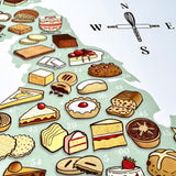 THE ILLUSTRATED MAP OF CAKES & BAKES OF GREAT BRITAIN & IRELAND A4/A3 PRINT