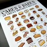 CAKES & BAKES OF GREAT BRITAIN & IRELAND A4/A3 PRINT