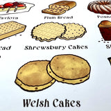 CAKES & BAKES OF GREAT BRITAIN & IRELAND A4/A3 PRINT