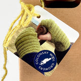 Knitting Kit - Wrist Warmers, Green Colonsay Wool