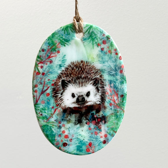 Hedgehog - Ceramic Christmas Decoration