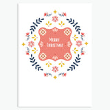 Folk Pattern Christmas Cards - Pack of 4