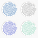Snowflake Ceramic Coaster Set of 4