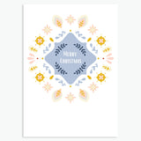 Folk Pattern Christmas Cards - Pack of 4