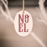 NOEL Ceramic Tree Decoration Red