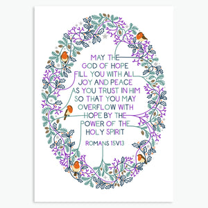Robin Wreath Scripture Christmas Cards