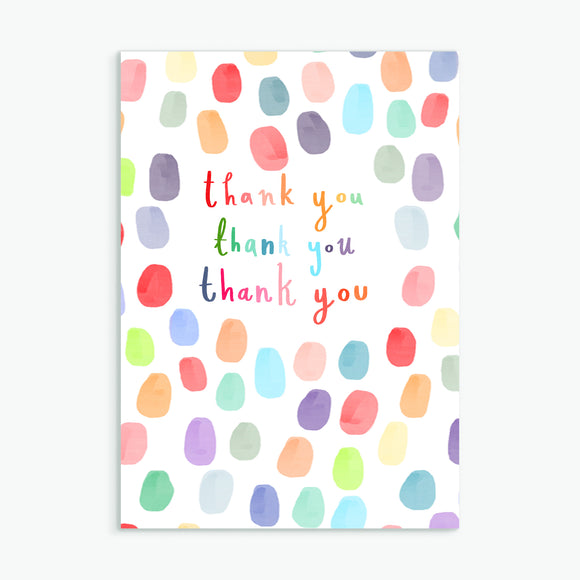 thank you thank you thank you - A6 greetings card