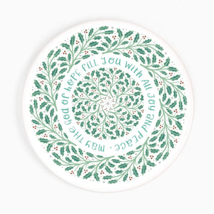 May The God of Hope, Christmas Ceramic Coaster