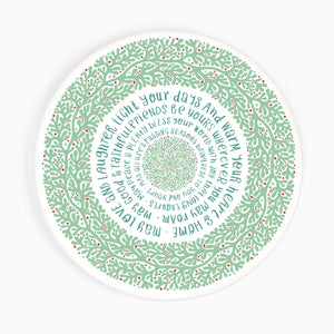 Love and Laughter Christmas Blessing, Ceramic Coaster