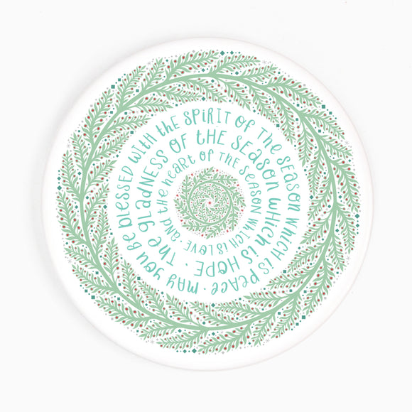 Be Blessed, Christmas Ceramic Coaster