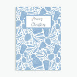 Pack of 10 Christmas Cards - Blue Merry Christmas