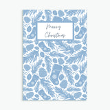 Pack of 10 Christmas Cards - Blue Merry Christmas