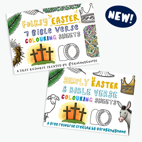 FREE EASTER Colouring Sheets - The Easter Story, Bible Verse Colouring, Easy & Challenging Versions