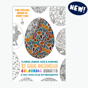 FREE EASTER Colouring Sheets - Flowers, Bunnies, Eggs and Rainbows