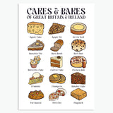 CAKES & BAKES OF GREAT BRITAIN & IRELAND - GREETINGS CARDS - PACK of 8