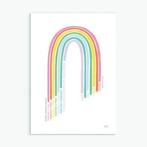 Philippians 4v8 Rainbow A6 Card